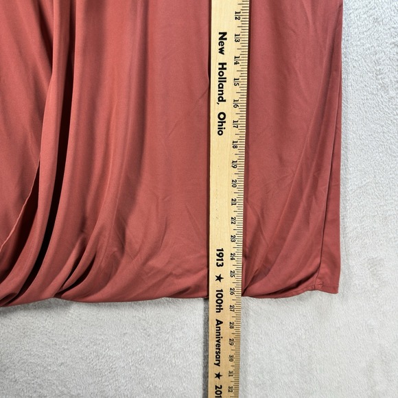 Catherine's‎ Draped Front Blouse Women's Plus 2X Elbow Sleeve Burnt Red Orange - Picture 5 of 7